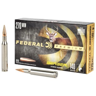 Federal Premium, Berger Hybrid Hunter, 270 Win, 140 Grain, 20 Round Box P270BCH1