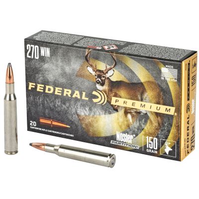 Federal Premium, 270WIN, 150 Grain, Nosler Partition, 20 Round Box P270E