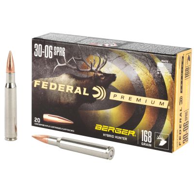Federal Premium, Berger Hybrid Hunter, 30-06, 168 Grain, 20 Round Box P3006BCH1