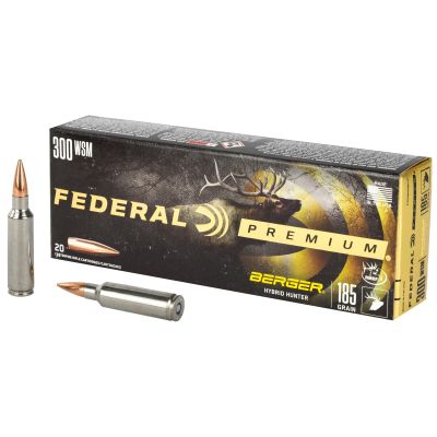 Federal Premium, Berger Hybrid Hunter, 300 WSM, 185 Grain, 20 Round Box P300WSMBCH1