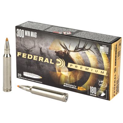 Federal Premium, 300 WIN MAG, 180 Grain, Trophy Bonded Tip, Hollow Point, 20 Round Box P300WTT1