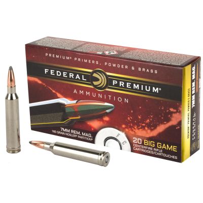 Federal Premium, 7MM REM, 160 Grain, Nosler Partition, 20 Round Box P7RF
