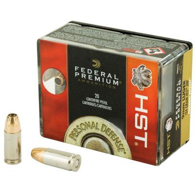 Federal Premium, HST, 9MM, 124 Grain, Jacketed Hollow Point, 20 Round Box