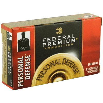 Federal Personal Defense, 12 Gauge, 2.75", 4 Buck, Buckshot, 34 Pellet, 5 Round Box PD1564B