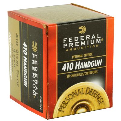 Federal Personal Defense, 410 Gauge, 2.5", #4 Shot, 20 Round Box PD412JGE4