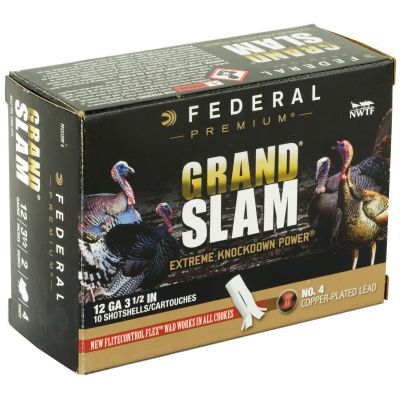 Federal Grand Slam, 12 Gauge, 3.5", #4, 2oz, Flight Control, 10 Round Box PFCX139F 4