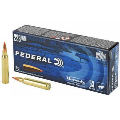 Federal Varmint and Predator, V-Max, 223 Remington, 53 Grain, 20 Round Box V223VM53