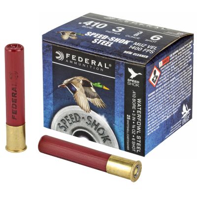 Federal Speed-Shok Hight Velocity Steel Shot, .410 Gauge,. 3", 3/8 oz, Steel Shot, 25 Round Box WF413 6