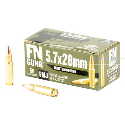 FN America Gunner, Target Ammunition, 5.7X28mm 40gr FMJ 50rd Box