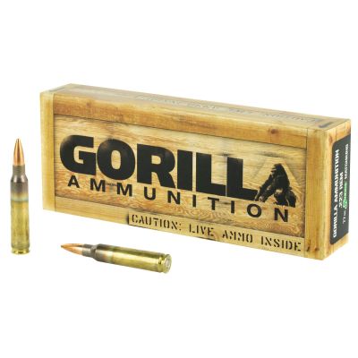Gorilla Ammunition Company LLC 223 Rem, 77 Grain, Boat Tail Hollow Point, Sierra MatchKing, 20 Round Box GA22377SMK