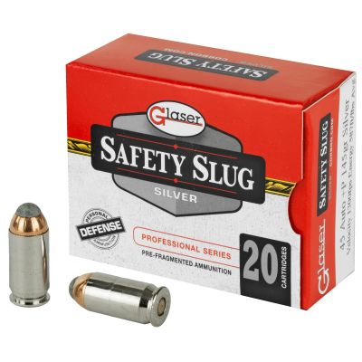 Glaser Silver, 45 ACP, 145 Grain, Pre-Fragmented, +P, 20 Round Box GL04800/20