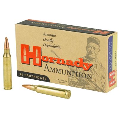 Hornady Hunting, 223REM, 75 Grain, Boat Tail, Hollow Point, 20 Round Box 8026