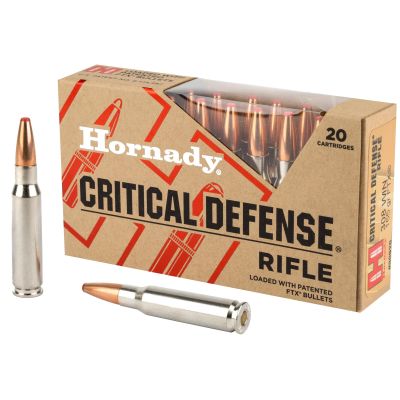 Hornady Critical Defense Rifle, 308 Winchester, 155 Grain, FlexTip, 20 Round Box 80920