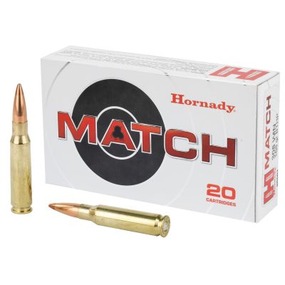 Hornady Match Ammunition, 308 Win, 168 Grain, Boat Tail Hollow Point, 20 Round Box 8097