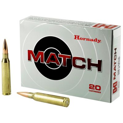 Hornady Match, 338 Lapua, 250 Grain, Boat Tail, Hollow Point, 20 Round Box 8230
