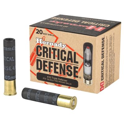 Hornady Critical Defense, 410 Gauge, 2.5", Defender, 20 Round Box 86238