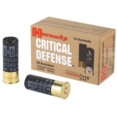Hornady Critical Defense, 12 Gauge, 2.75", 00 Buck, Buckshot, 10 Round Box 86240