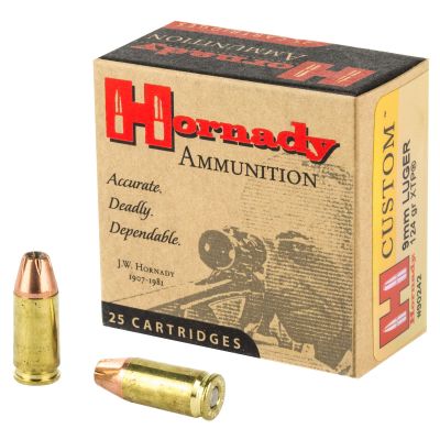 Hornady Custom, Self Defense, 9MM, 124 Grain, XTP, 25 Round Box 90242