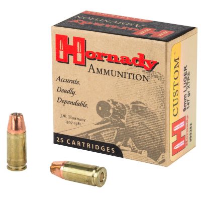 Hornady Custom, Self Defense, 9MM, 147 Grain, XTP, 25 Round Box 90282