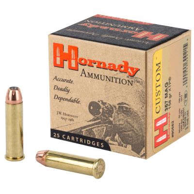 Hornady Custom, Self Defense, 357MAG, 158 Grain, XTP, 25 Round Box 90562