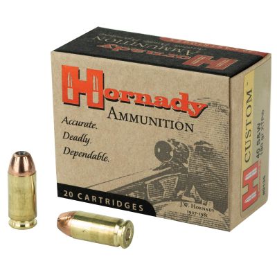 Hornady Custom, Self Defense, 40S&W, 180 Grain, Jacketed Hollow Point, XTP, 20 Round Box 9136