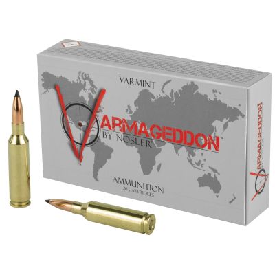 NOSLER Varmageddon, 6MM Creedmoor, 70 Grain, Flat Base Tipped, 20 Round Box 65170