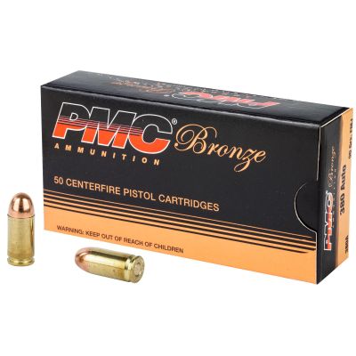 PMC Bronze 380ACP, 90 Grain Full Metal Jacket, 50 Round Box 380A