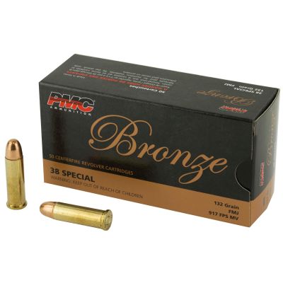 PMC Bronze, 38 Special, 132 Grain, Full Metal Jacket, 50 Round Box 38G
