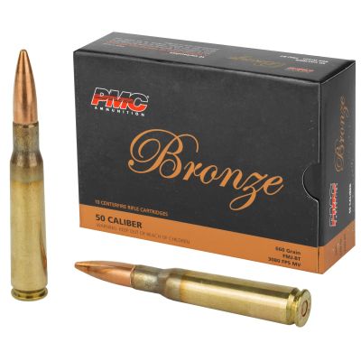 PMC Bronze .50 BMG Rifle Ammo - 660 Grain | FMJ-BT | 10rd Box