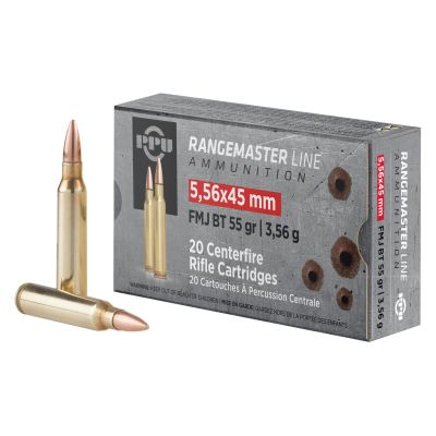 PPU RangeMaster 5.56 NATO 55gr FMJ 20rd Box