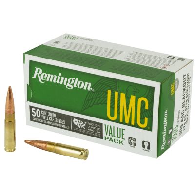 Remington UMC, 300 Blackout, 220 Grain, Open Tip Flat Base, 50 Round Box 24026