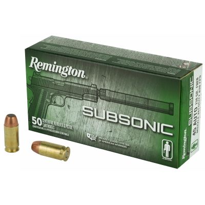 Remington Subsonic 45 ACP 230gr Flat Nose Enclosed Bullet 50rd Box