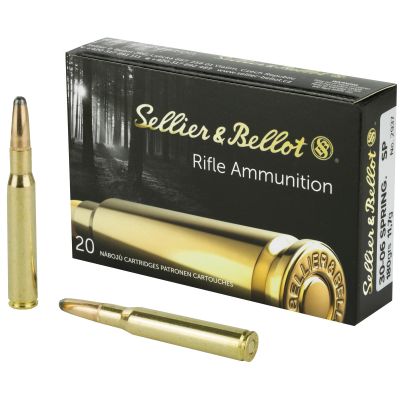 Sellier & Bellot Rifle, 30-06, 180 Grain, Soft Point, 20 Round Box SB3006B