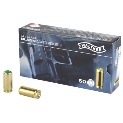 RWS/Umarex 9MM Blanks, For use with 9mm PAK self loading replica's only, 50 Round Box 2252753