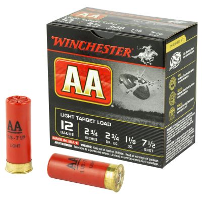 Winchester Ammunition AA Target, 12 Gauge, 2.75", #7.5, 2 3/4 Dram, 1.125 oz., Shotshell, 25 Round Box AA127