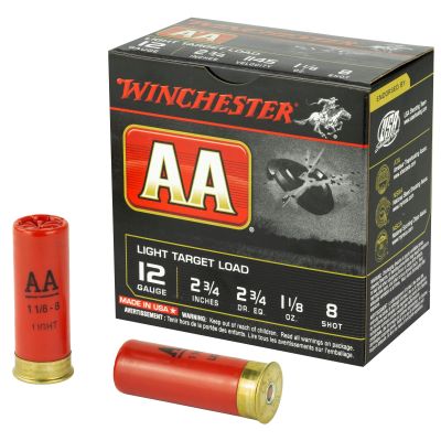 Winchester Ammunition AA Target, 12 Gauge, 2.75", #8, 2 3/4 Dram, 1.125 oz., Shotshell, 25 Round Box AA128