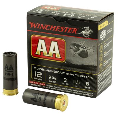 Winchester Ammunition AA Super Handicap, 12 Gauge, 2.75", #8, 3 Dram, 1.125 oz., Shotshell, 25 Round Box AAHA128
