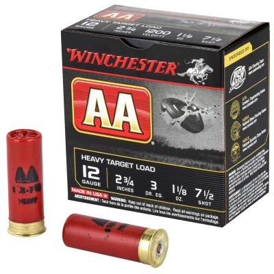 Winchester Ammunition AA Heavy Target Load, 12 Gauge, 2.75", #7.5, 1 1/8 oz, Shotshell, 25 Round Box AAM127