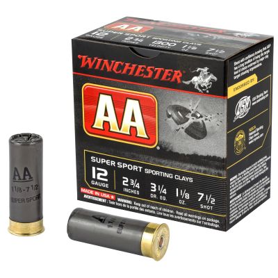 Winchester Ammunition AA Supersport Sporting Clay, 12 Gauge, 2.75", #7.5, 1.125 oz., Shotshell, 25 Round Box AASC127