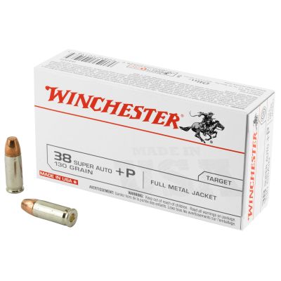 Winchester Ammunition USA, 38 Super, 130 Grain, Full Metal Jacket, +P, 50 Round Box Q4205