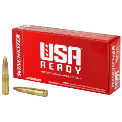 Winchester Ammunition USA Ready, 300 Blackout, 125 Grain, Open Tip, 20 Round Box RED300