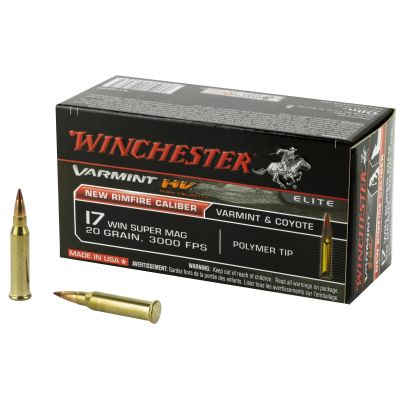 Winchester Ammunition Varmint HV, 17WSM, 20 Grain, Polymer Tip, 50 Round Box S17W20