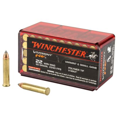 Winchester Ammunition Rimfire, 22WMR, 30 Grain, V-Max, 50 Round Box S22M2PT