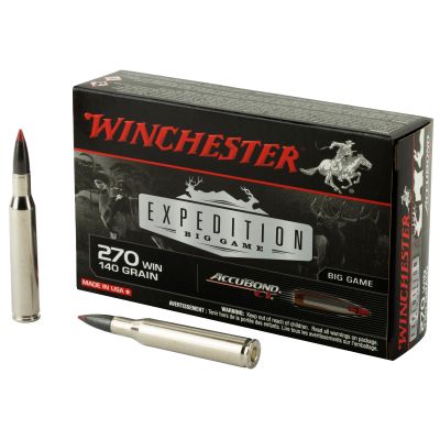 Winchester Ammunition Expedition Big Game, 270WIN, 140 Grain, Accubond CT, 20 Round Box S270CT