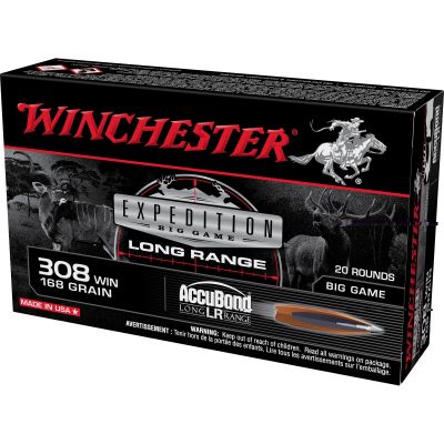 Winchester Big Game Long Range 308 Win 168gr AccuBond LR 20rd Box