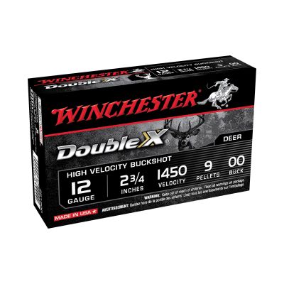 Winchester Ammunition Double X, 12 Gauge, 2.75", 00 Buck, Buckshot, 9 Pellets, 5 Round Box SB1200