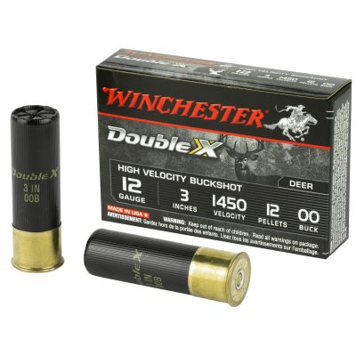 Winchester Ammunition Double X, 12 Gauge, 3", 00 Buck, Buckshot, 12 Pellets, 5 Round Box SB12300