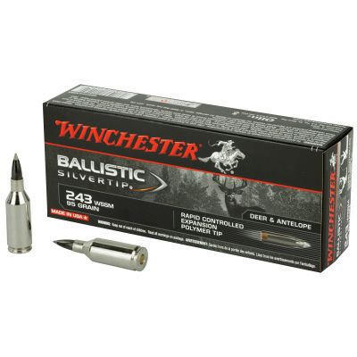 Winchester Ammunition Ballistic Silvertip, 243 Winchester, 95 Grain, Poly Tip, 20 Round Box SBST243SSA