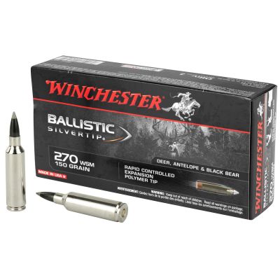 Winchester Ammunition Supreme, 270WSM, 150 Grain, Supreme Ballistic Silvertip, 20 Round Box SBST2705A