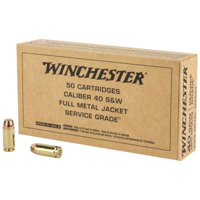 Winchester Ammunition Service Grade, 40 S&W, 165Gr, Full Metal Jacket, 50 Round Box SG40W